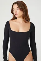 Women's Seamless Fitted Bodysuit in Black Medium