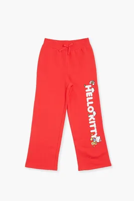 Girls Fleece Hello Kitty Pants (Kids) Red,