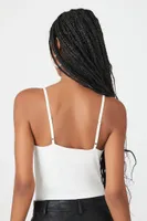 Women's Rhinestone Cami Bodysuit White