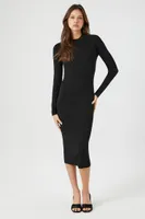 Women's Long-Sleeve Midi Sweater Dress