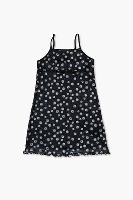 Girls Daisy Print Cami Dress (Kids) Black/White,