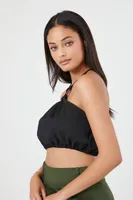 Women's Crisscross Cropped Cami in Black Small