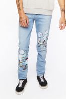 Men Cloud Graphic Skinny Jeans in Medium Denim, 33