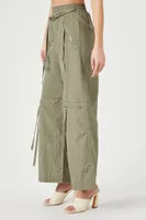 Women's Strappy Wide-Leg Pants in Green, XS