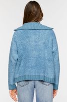 Women's Popcorn Knit Half-Zip Sweater in Colony Blue Medium