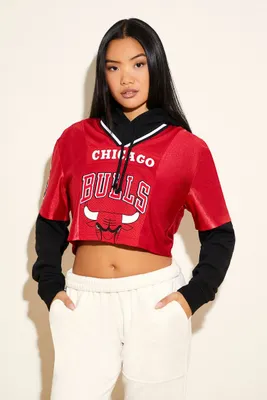Women's Chicago Bulls Graphic Crop Top in Red Large