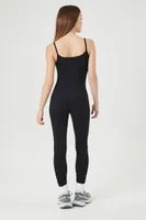 Women's Ribbed Knit Cami Jumpsuit in Black Large