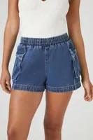 Women's Retro High-Rise Denim Shorts in Dark Denim Medium