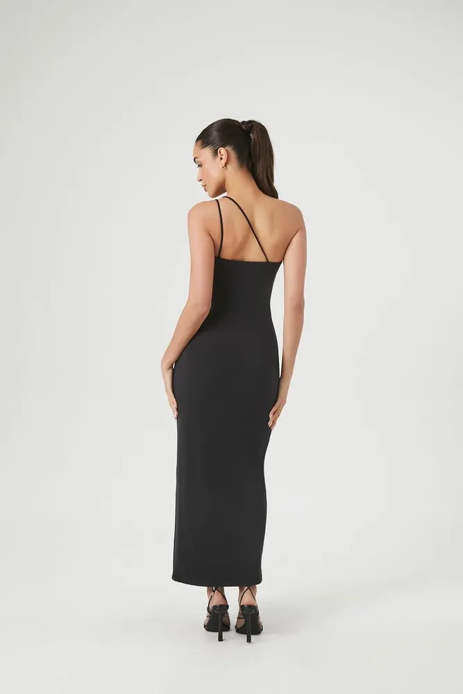 Women's Contour One-Shoulder Maxi Dress in Black Small