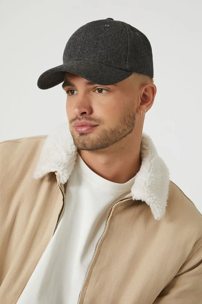 Men Curved-Brim Baseball Cap in Grey