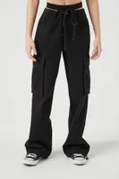 Women's Baggy Cutout Cargo Pants in Black Small