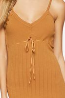 Women's Ribbed Cami Mini Sweater Dress in Maple Small