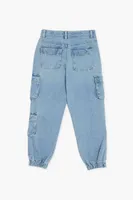 Girls Denim Cargo Joggers (Kids) Light Denim,