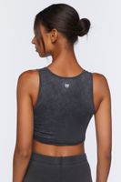 Women's Active Seamless Ribbed Crop Top in Charcoal Small