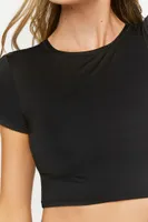 Women's Cropped Short-Sleeve Tee in Black, XL