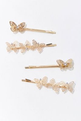 Butterfly Bobby Pin Set in Gold