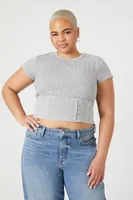 Women's Thermal Cropped T-Shirt in Harbor Grey, 0X