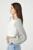 Women's Batwing Open-Front Cardigan Sweater Grey