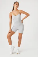 Women's Seamless Cami Romper in Heather Grey Large