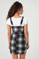 Women's Plaid Tee Combo Mini Dress in Black Medium