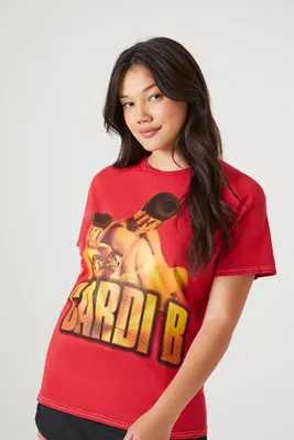 Women's Cardi B Graphic T-Shirt in Red, L/XL