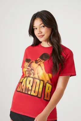 Women's Cardi B Graphic T-Shirt in Red, M/L