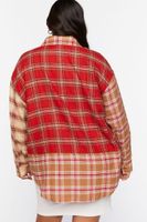 Women's Reworked Plaid Shirt in Red, 0X