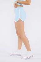 Women's Seamless Dolphin Ringer Shorts in Blue/White, M/L