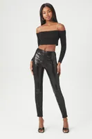 Women's Off-the-Shoulder Crop Top Black