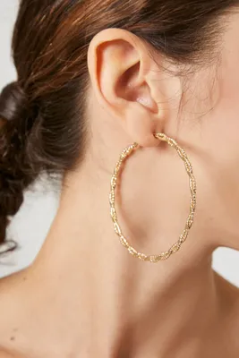 Women's Twisted Hoop Earrings in Gold