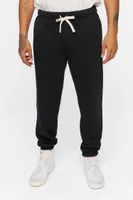 Men Fleece Drawstring Joggers in Black Small