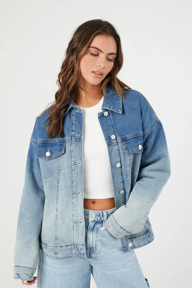 Women's Gradient Denim Trucker Jacket