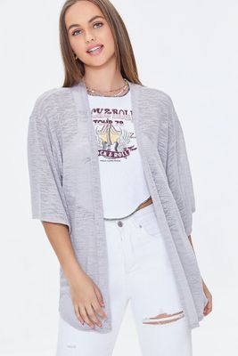 Women's Open-Front Cardigan Sweater in Grey Small