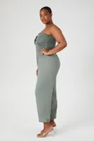 Women's Smocked Lace-Up Jumpsuit