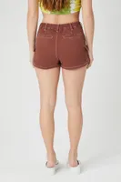 Women's Twill Mid-Rise Cargo Shorts in Brown Medium