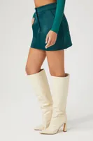 Women's Satin Mini Skirt Hunter Green