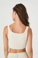 Women's Seamless Curve-Hem Cropped Tank Top in Birch Medium