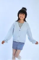 Girls Hello Kitty Cardigan Sweater (Kids) in Blue, 5/6