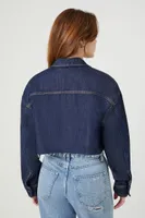 Women's Cropped Denim Shirt Dark