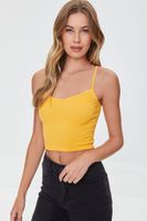 Women's Textured Cropped Cami in Marigold Medium