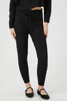 Women's Cable Knit Sweater & Leggings Set in Black Large