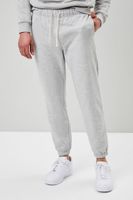 Men Basic Heathered Drawstring Joggers in Heather Grey Medium