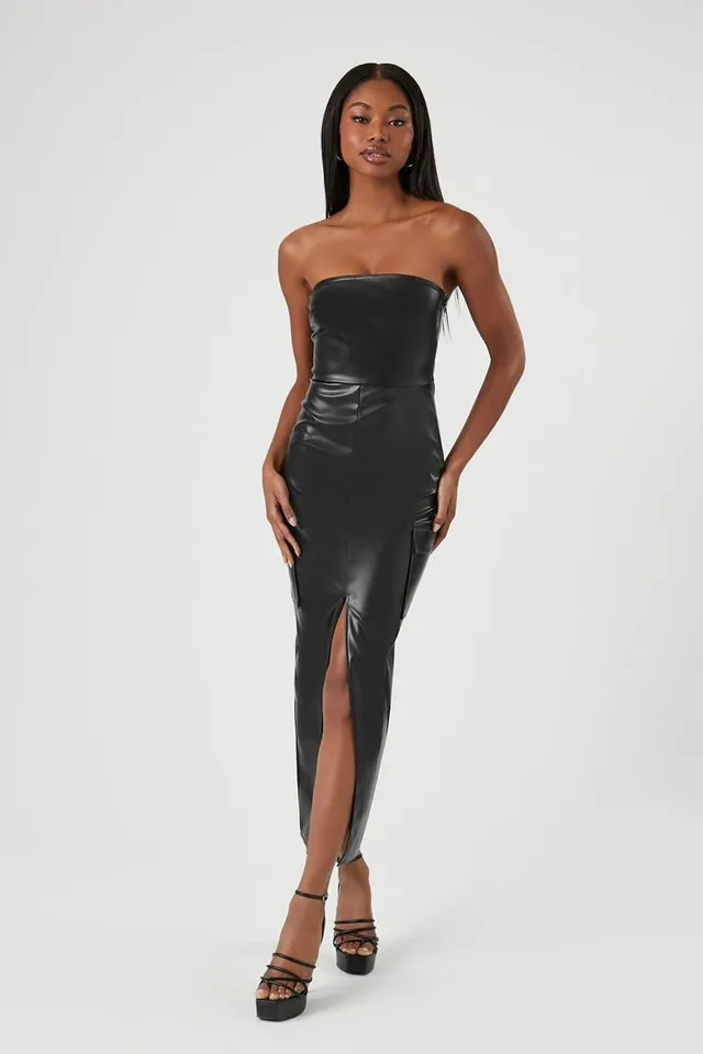 Home | Forever 21 Women's Faux Leather Midi Tube Dress in Black Small at  Plaza Las Americas in San Juan, PR