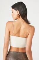 Women's Faux Leather Bustier Cropped Cami in Birch Large