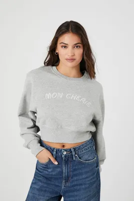 Women's Mon Cherie Cropped Pullover in Heather Grey Medium