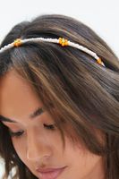 Floral Beaded Headband in White