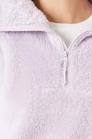 Women's Faux Shearling Half-Zip Pullover in Amethyst Medium