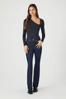 Women's Asymmetrical Jersey Bodysuit Black