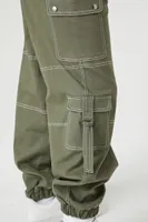 Women's Cargo Pocket Joggers in Olive Medium