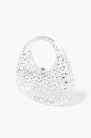 Women's Transparent Rhinestone Clutch Bag in Clear/Silver